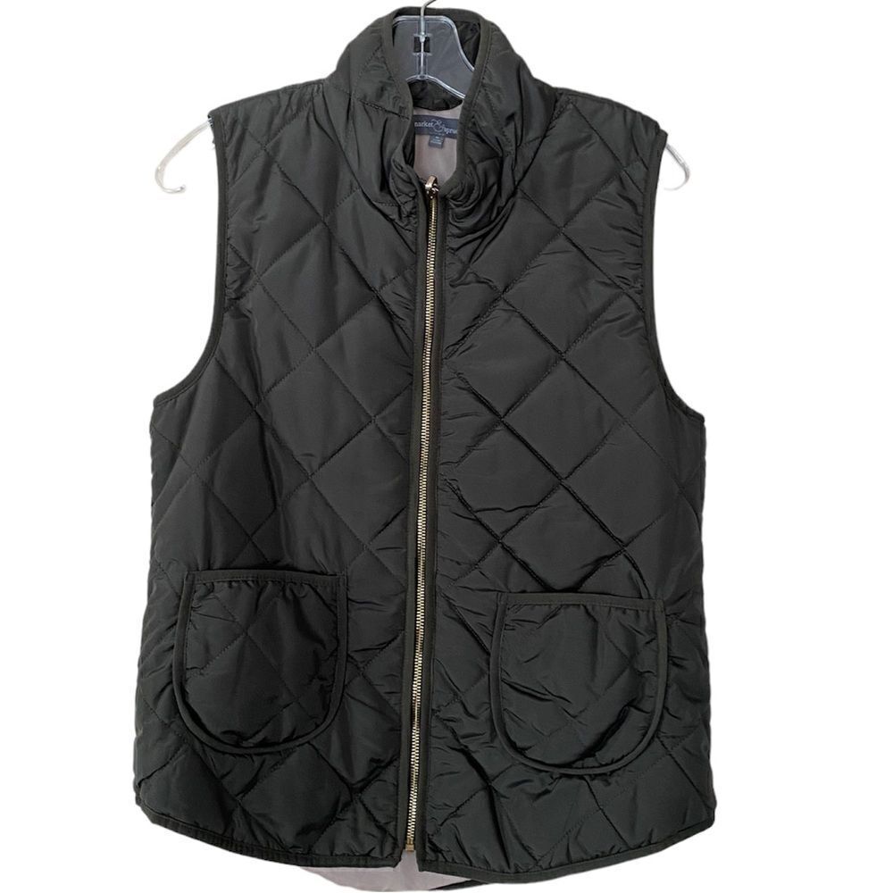 Market & Spruce army green puffer vest